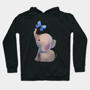 Elefant mit Schmetterling Hoodie